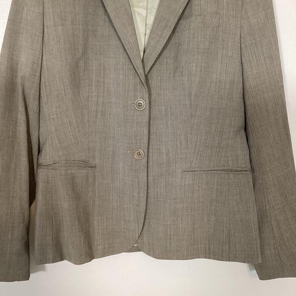 Banana Republic Tan Beige Single Breast 2 Button Blazer Wool Stretch Women 12 - Picture 7 of 7